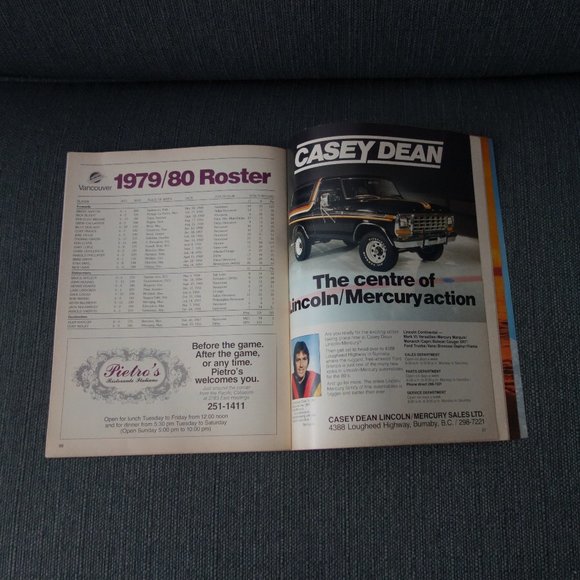 Vintage Vancouver Canucks vs Edmonton Oilers Friday December 28 1979 Program - Picture 16 of 16
